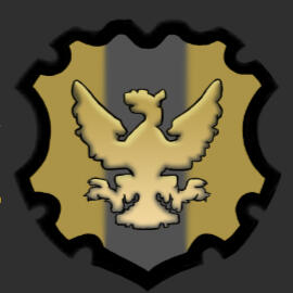 The Mercenaries Union crest with a chocobo over a gold and gray shield